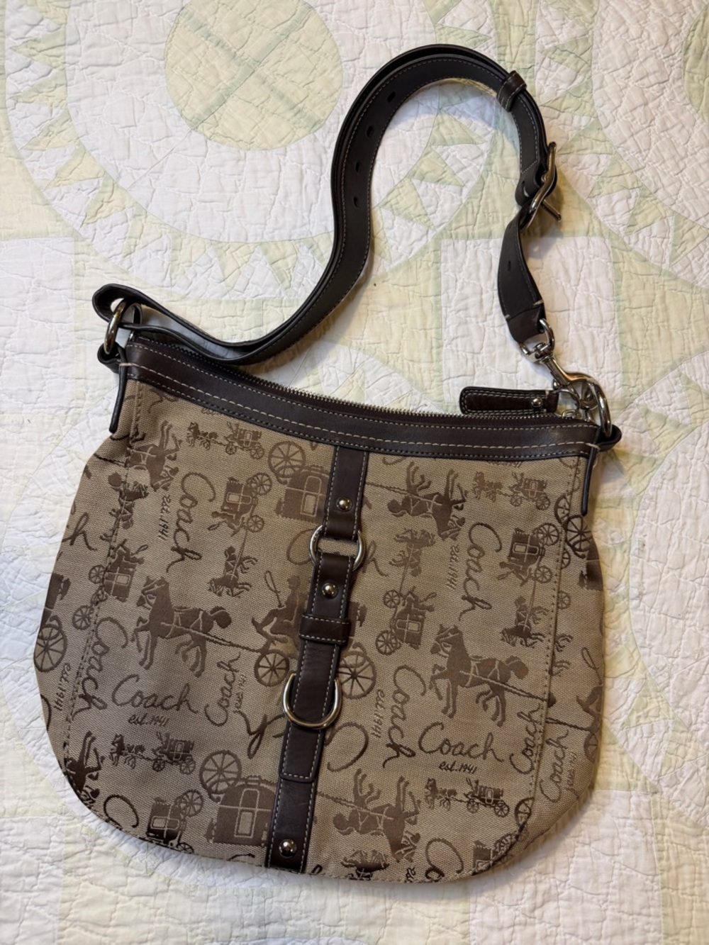 Vintage Coach Chelsea Horse & Carriage Brown Shoulder Bag Crossbody